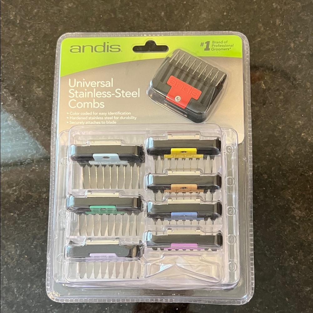 Andis Pet Grooming Multi-Color Stainless Steel Clipper Comb Attachments